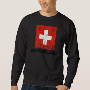 Schweiz Flagga Pride Schweiz Flagga Lång Ärmad Tröja