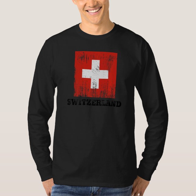 Schweiz Flagga Pride Schweiz Flagga T Shirt (Framsida)