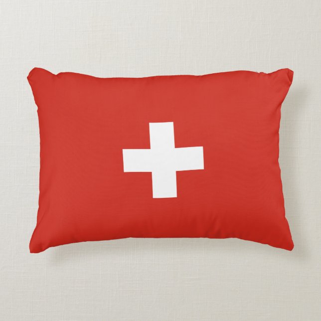 Schweiz flagga prydnadskudde (Framsidan)