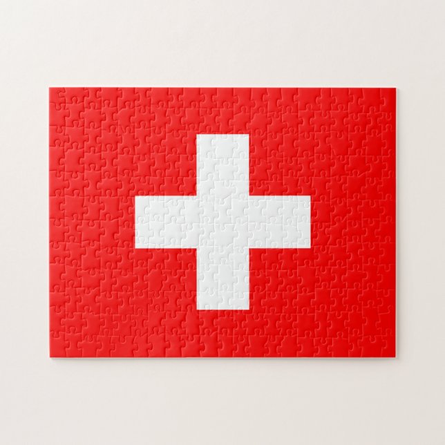 Schweiz flagga pussel (Horisontell)