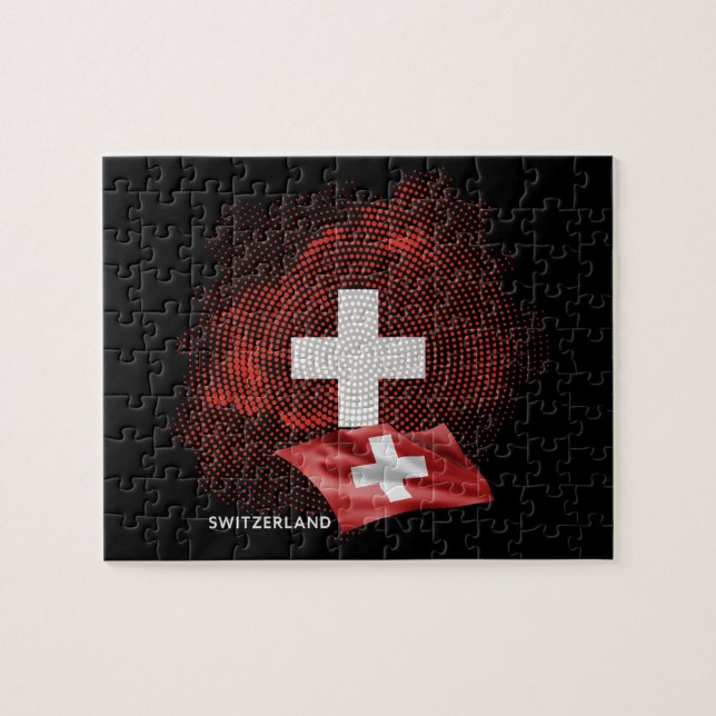 Schweiz flagga pussel (Horisontell)