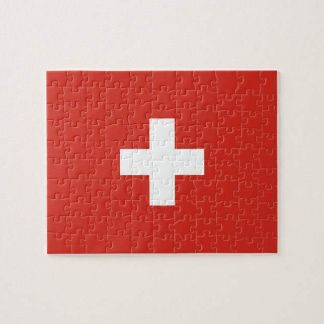 Schweiz flagga pussel (Horisontell)