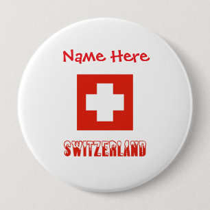 Schweiz Flagga Red Personalization Knapp