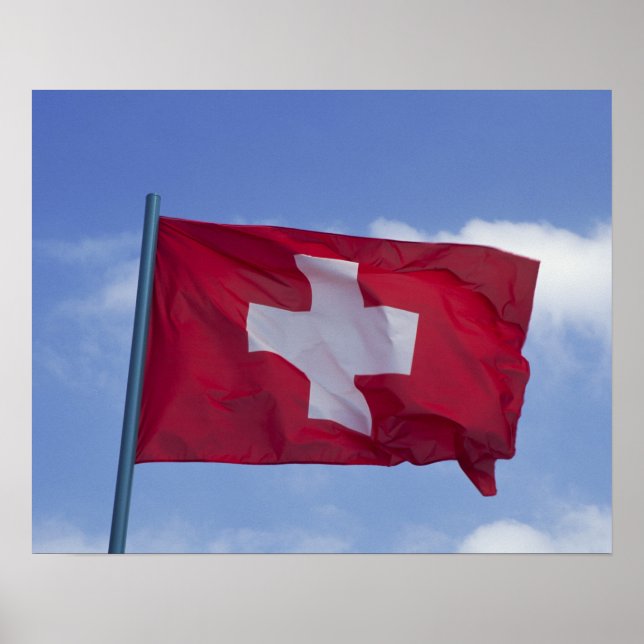 Schweiz Flagga RF) Poster (Framsidan)