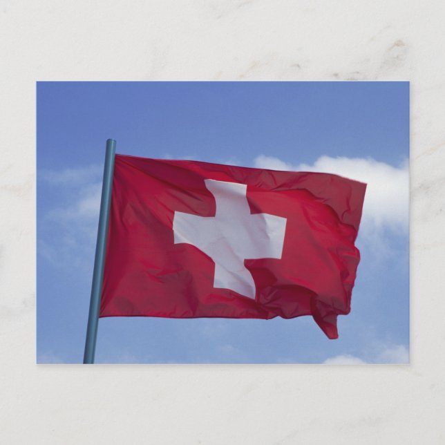 Schweiz Flagga RF) Vykort (Framsida)