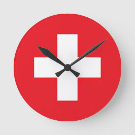 Schweiz flagga rund klocka