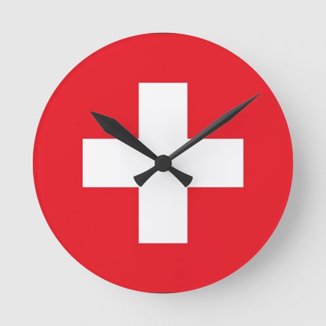 Schweiz flagga rund klocka (Framsida)