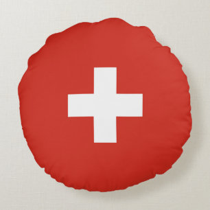 Schweiz flagga rund kudde