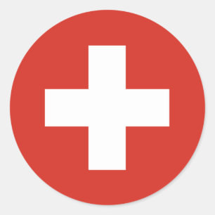 Schweiz Flagga Runt Klistermärke