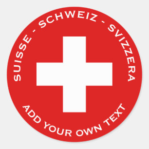 Schweiz Flagga Runt Klistermärke
