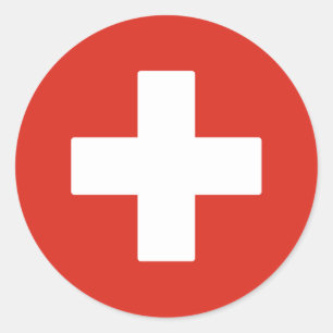 Schweiz Flagga Runt Klistermärke