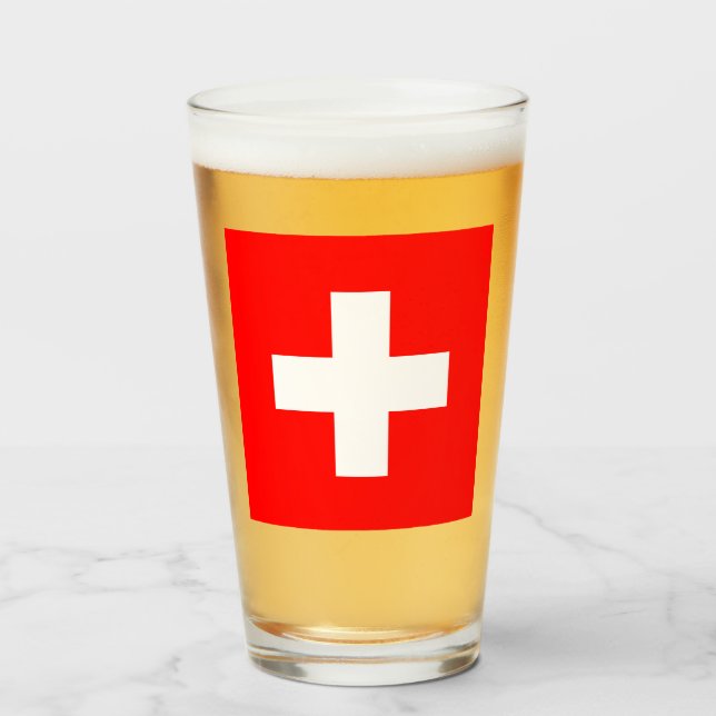 Schweiz Flagga (Schweiz) Glaskopp (Framsida fylld)