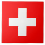 Schweiz Flagga (Schweiz) Kakelplatta<br><div class="desc">Denna utformning är utmärkande för Schweiz (officiellt Schweiziska edsförbundet) flagga, som är ett inlandsområde land i mitten i Europa. Det är en federal republik som är uppdelad i 26 kantoner. Dess huvudstad är Bern, och dess största stad är Zürich. Land gräns Tyskland norr, Österrike och Liechtenstein till öster, Italien söderut...</div>