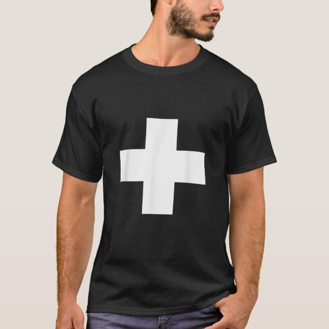 Schweiz Flagga Schweiz Kor T Shirt (Framsida)