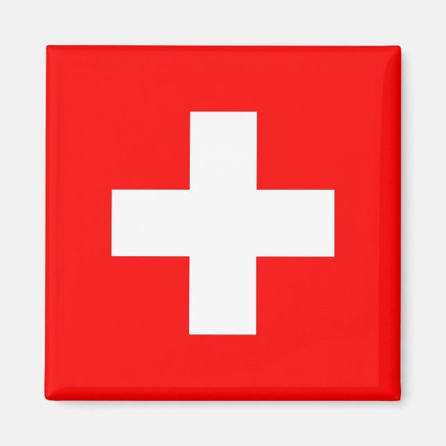Schweiz Flagga (Schweiz) Magnet (Framsidan)