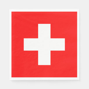 Schweiz Flagga (Schweiz) Pappersservett
