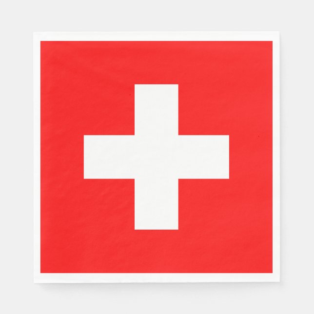 Schweiz Flagga (Schweiz) Pappersservett (Framsidan)