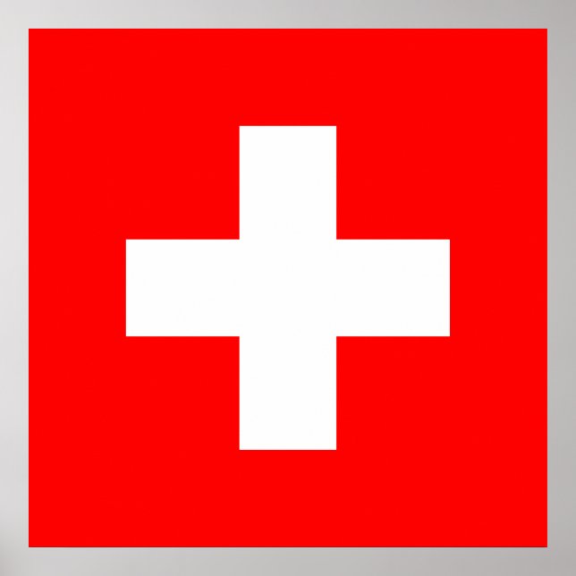 Schweiz Flagga (Schweiz) Poster (Framsidan)