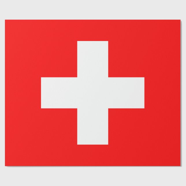 Schweiz Flagga (Schweiz) Presentpapper (Platt)