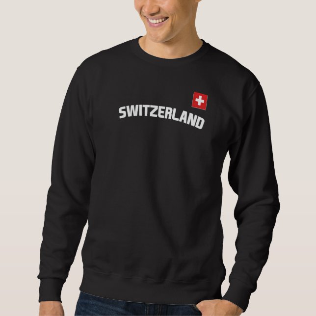 Schweiz Flagga Schweiz Pride Internationell Land Lång Ärmad Tröja (Framsida)