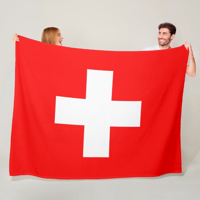 Schweiz Flagga Schweiz Schweiz Europa Patriotic Fleecefilt (På plats)