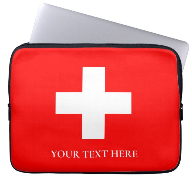 Schweiz Flagga Schweiz Schweiz Laptop Fodral (Framsidan)