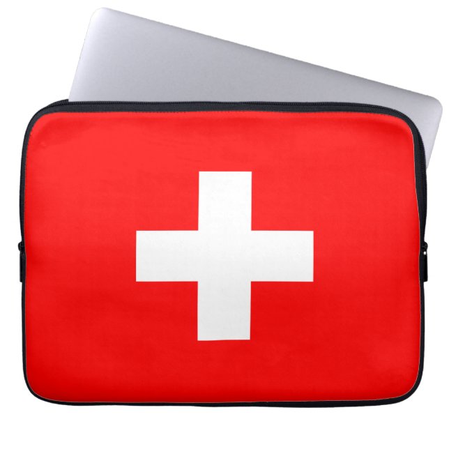 Schweiz Flagga Schweiz Schweiz Laptop Fodral (Framsidan)