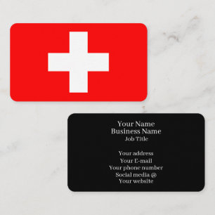 Schweiz Flagga Schweiz Schweiziska Europa Visitkort