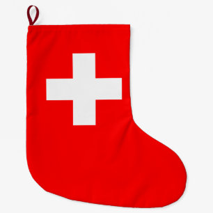 Schweiz Flagga (Schweiz) Stor Julstrumpa
