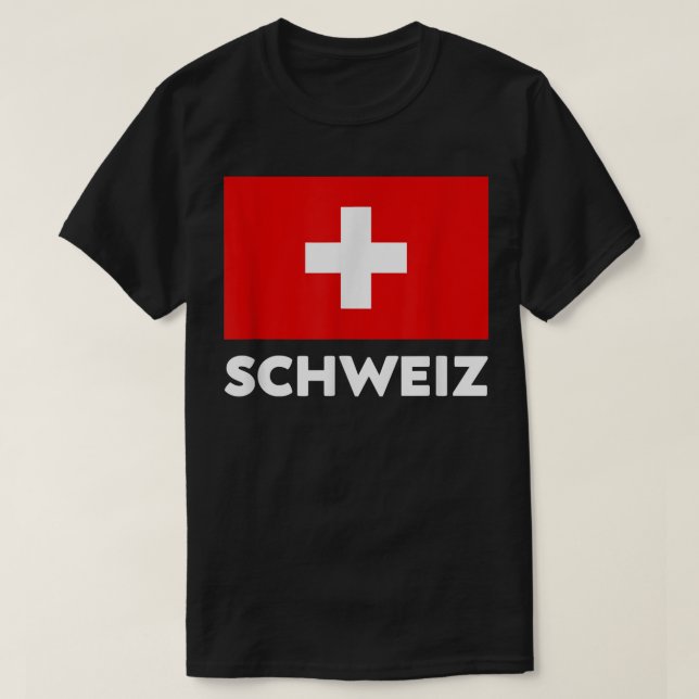 Schweiz Flagga Schweiz Suisse Swiss White Red T Shirt (Design framsida)
