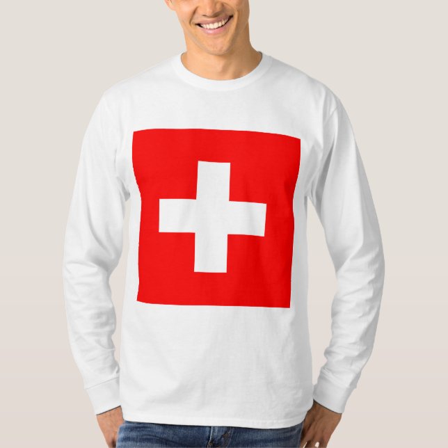 Schweiz Flagga (Schweiz) T Shirt (Framsida)