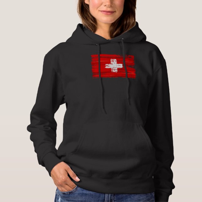 Schweiz Flagga Schweiz T Shirt (Framsida)