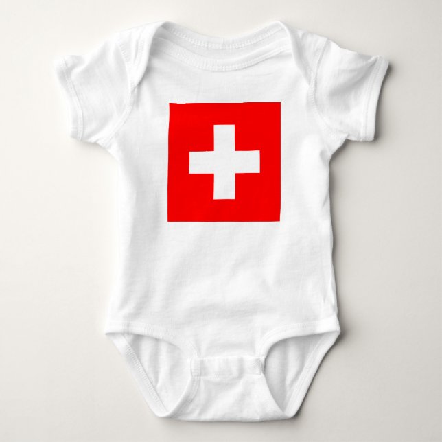 Schweiz Flagga (Schweiz) T Shirt (Framsida)