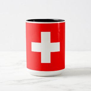 Schweiz Flagga (Schweiz) Två-Tonad Mugg