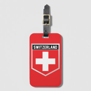 Schweiz Flagga Shield Bagagebricka