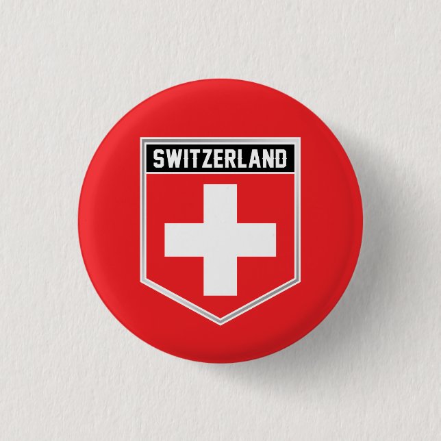 Schweiz Flagga Shield Knapp (Framsida)