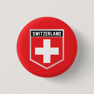 Schweiz Flagga Shield Knapp