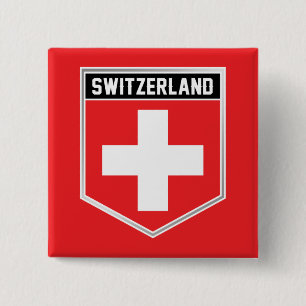 Schweiz Flagga Shield Knapp
