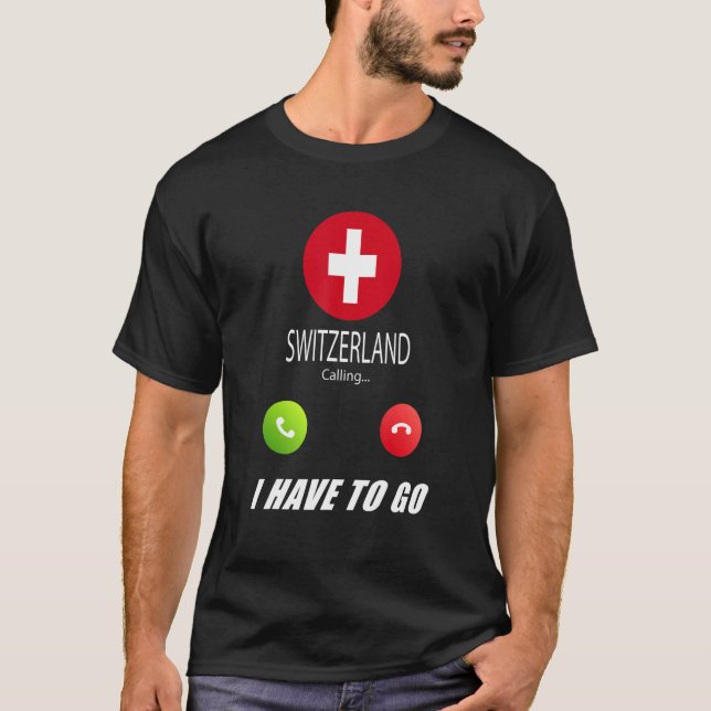 Schweiz Flagga Souvenir Schweiz begär ordet I T Shirt (Framsida)