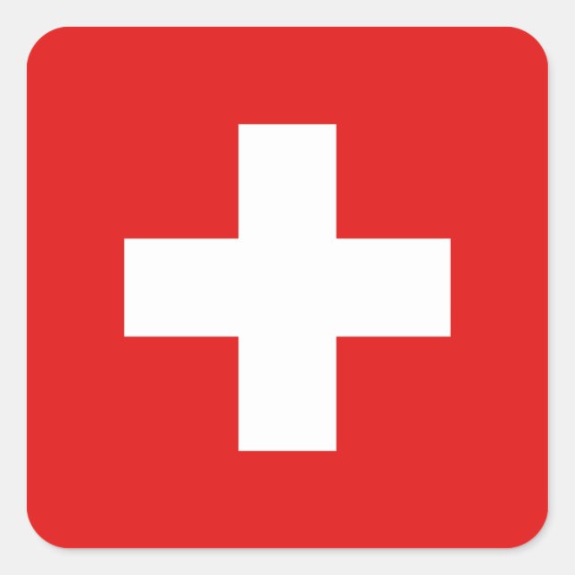 Schweiz Flagga Sticker Fyrkantigt Klistermärke (Framsida)