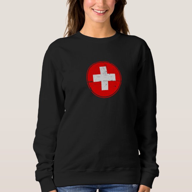 Schweiz Flagga Stolta Schweiz   T Shirt (Framsida)