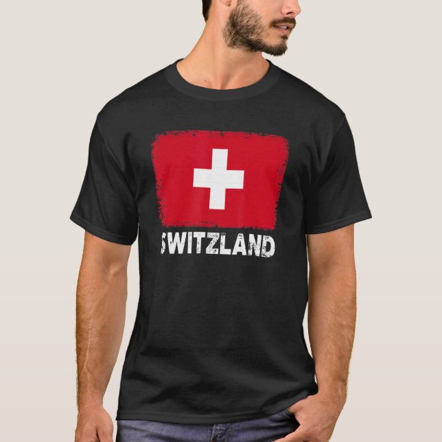 Schweiz Flagga Support Swiss People Women Manar T Shirt (Framsida)