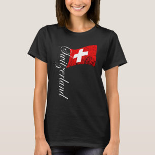 Schweiz Flagga Swiss Pride Vintage Swiss Flagga Sc T Shirt
