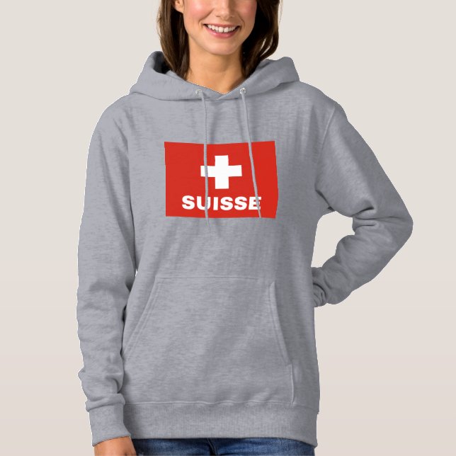 Schweiz Flagga T Shirt (Framsida)