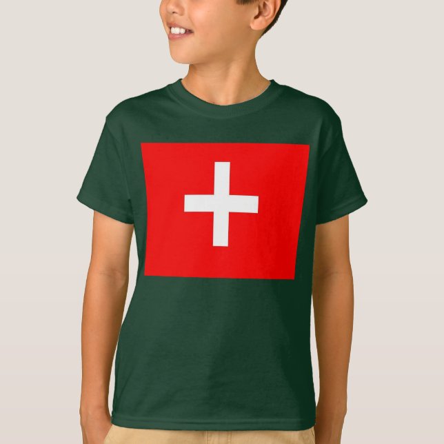Schweiz Flagga T-shirt (Framsida)