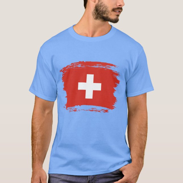 Schweiz flagga t shirt (Framsida)