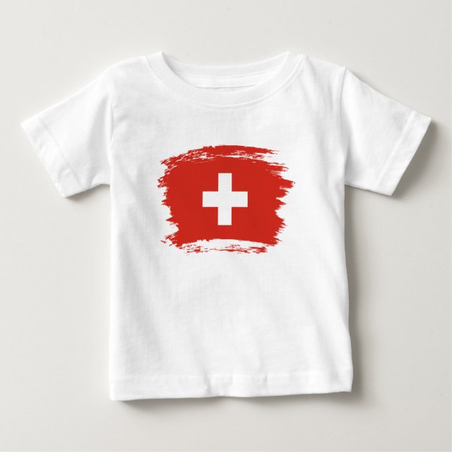 Schweiz flagga t shirt (Framsida)