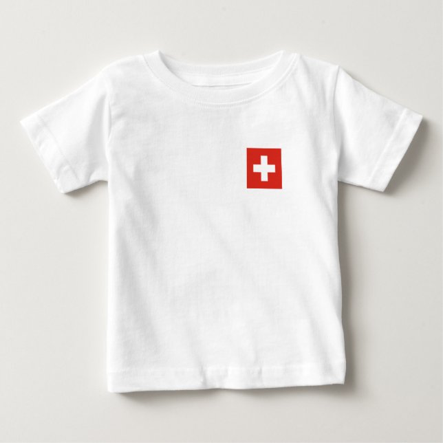 Schweiz flagga t shirt (Framsida)