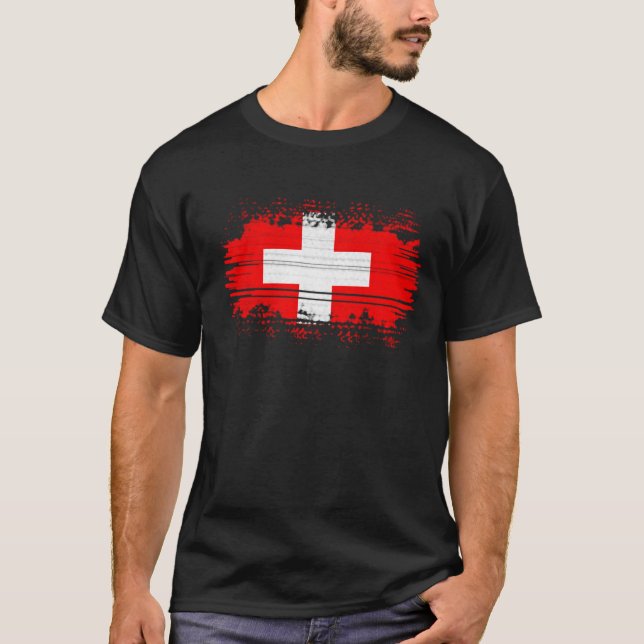 Schweiz flagga t shirt (Framsida)
