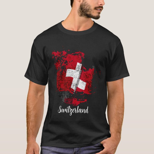 Schweiz flagga t shirt (Framsida)